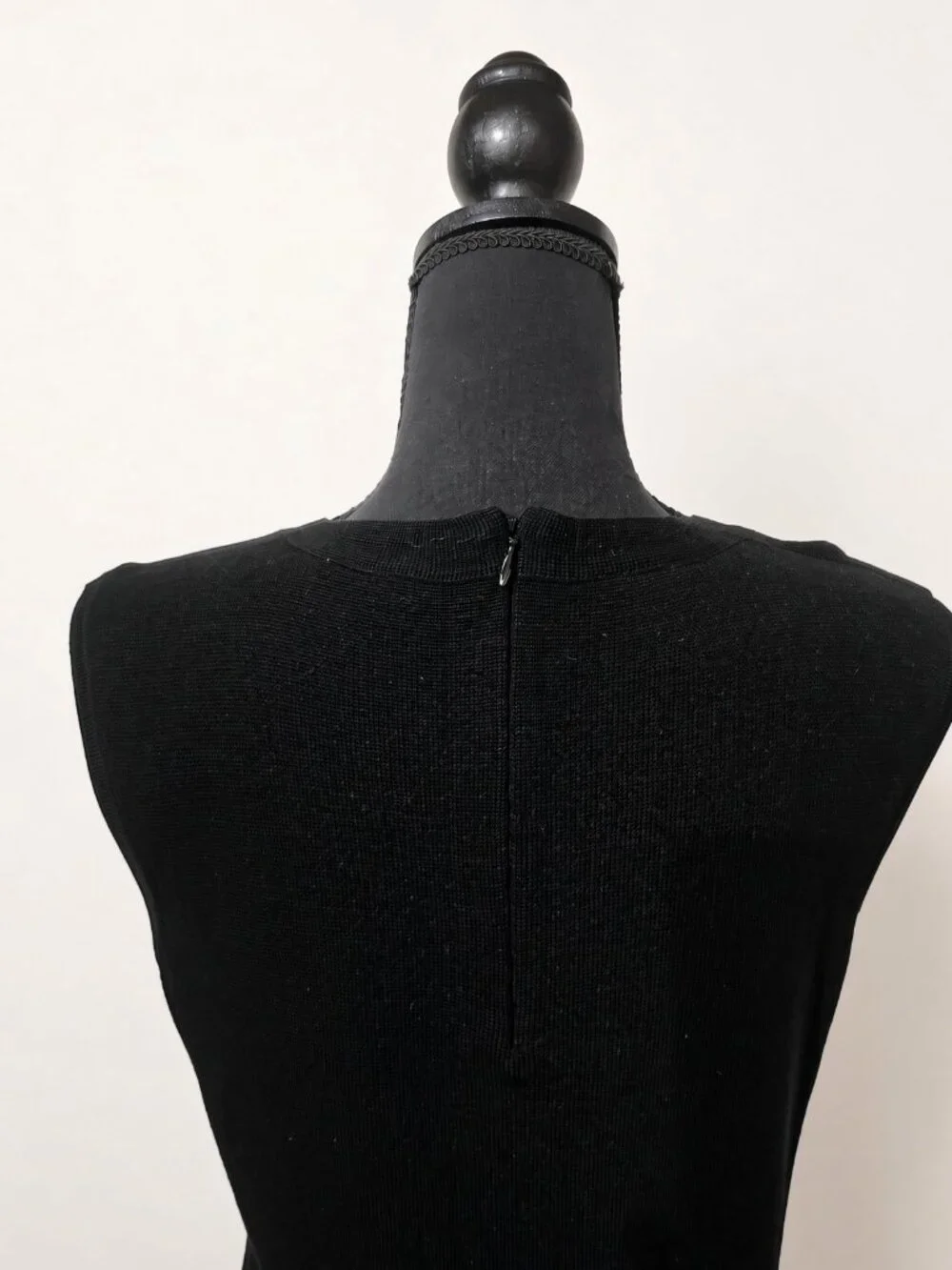 Tory Burch Black Wool Sleeveless Knit Dress Size L